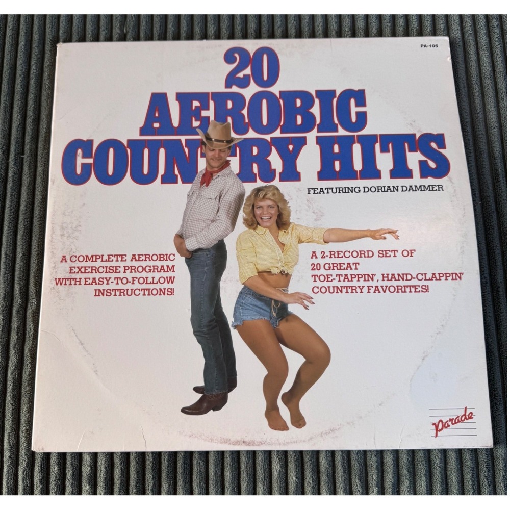 20 Aerobic‎ Country Hits Dorian Dammer 2 LP Vinyl Record Set Parade PA-105 1982